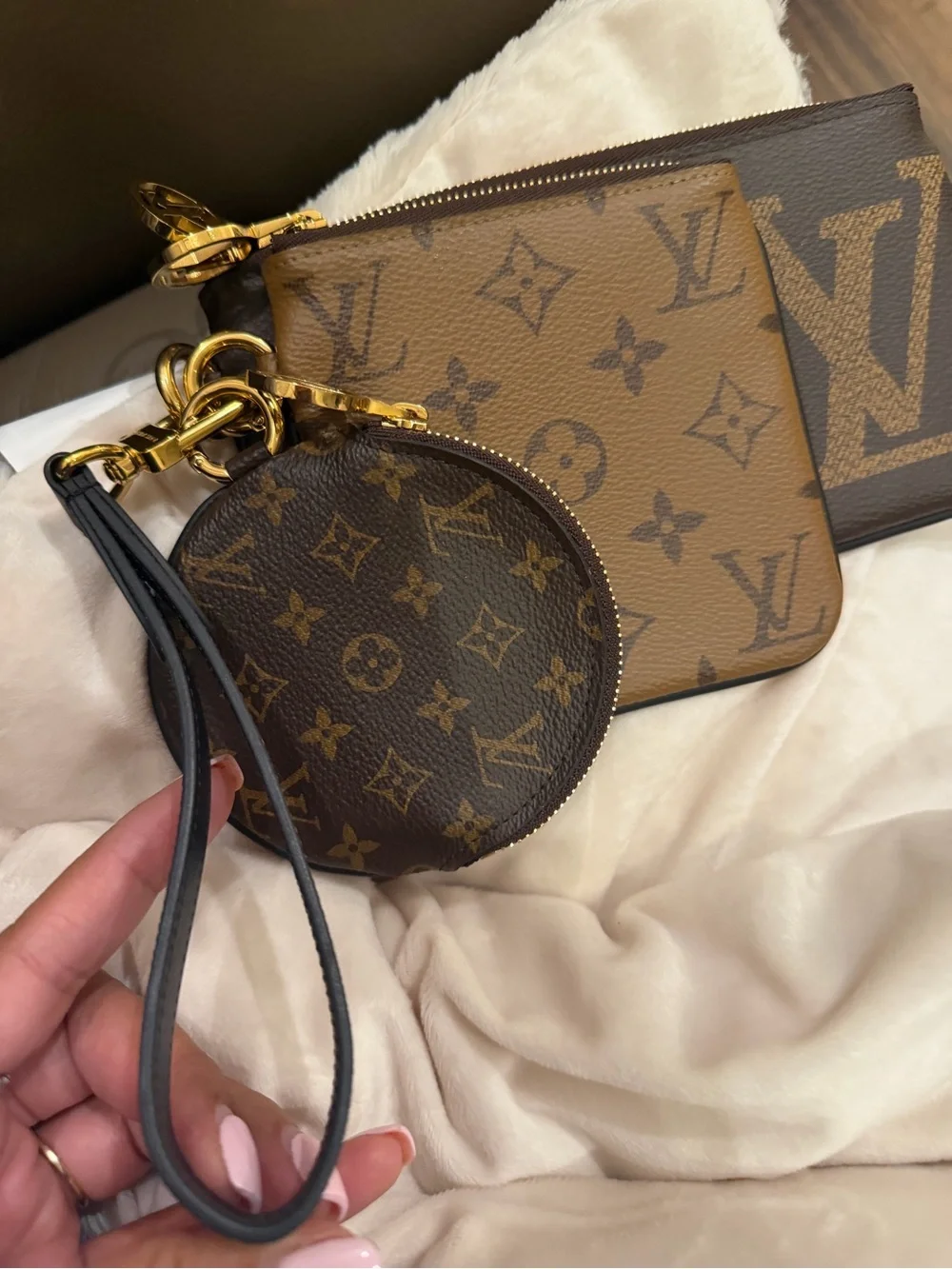 Louis Vuitton Pouch LV Trio Giant Monogram reverse LV wristlet LV wallet